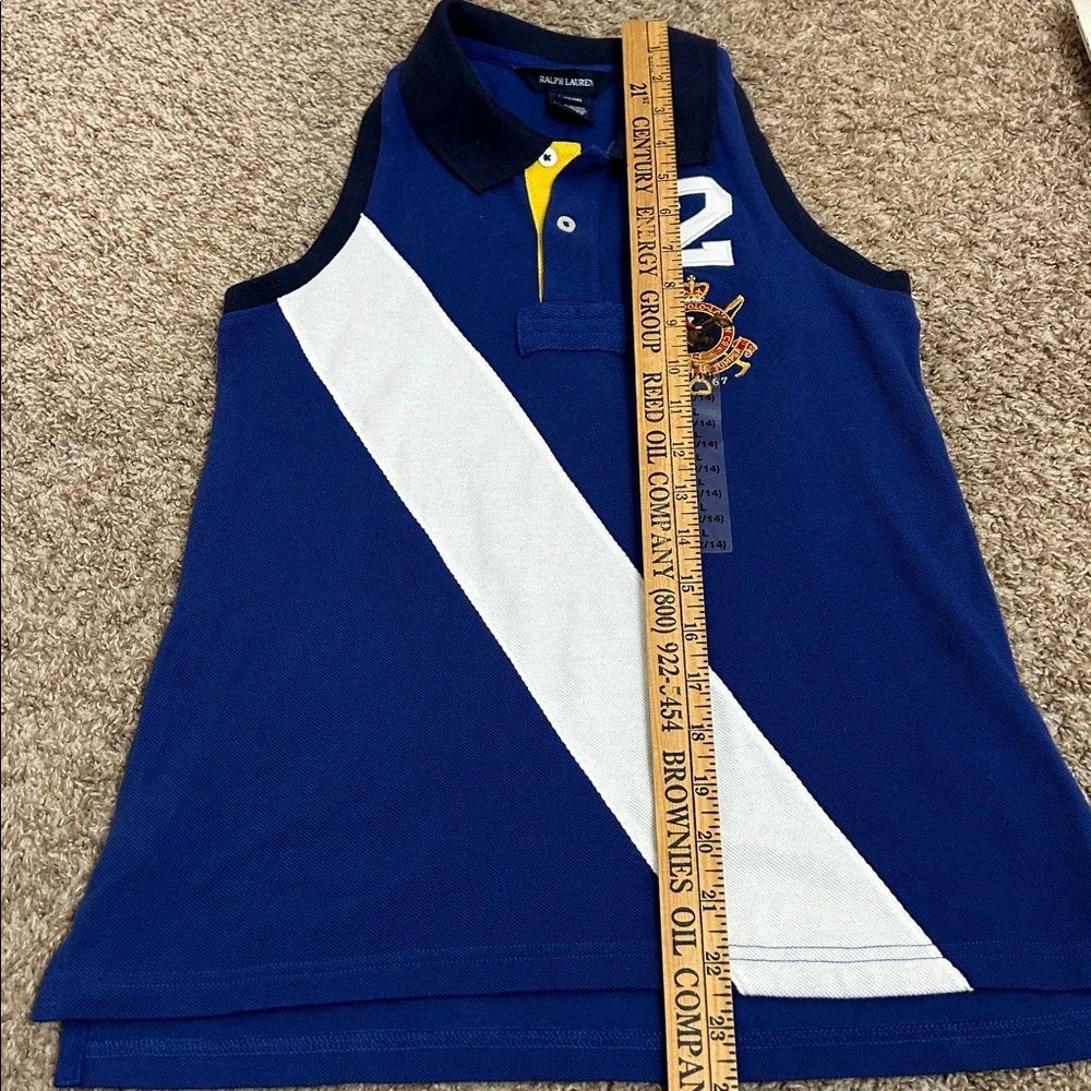 Ralph Lauren Navy & White Polo New L 12/14